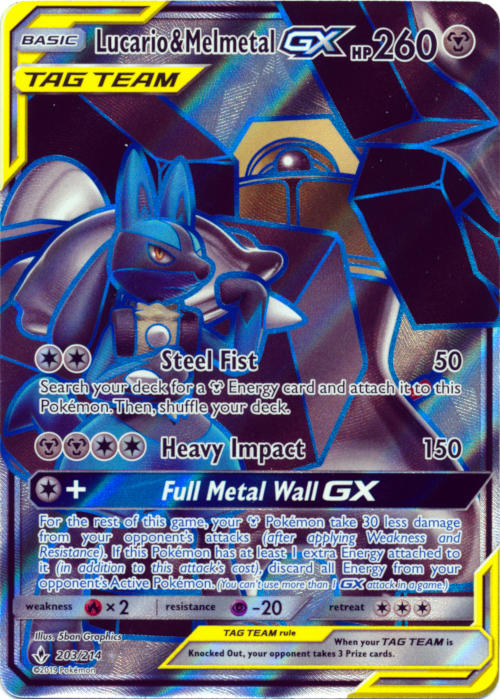Lucario & Melmetal Tag Team GX - 203/214 - Full Art Ultra Rare